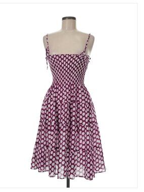 Samantha Sung Polka Dot Cotton Dress Sz M